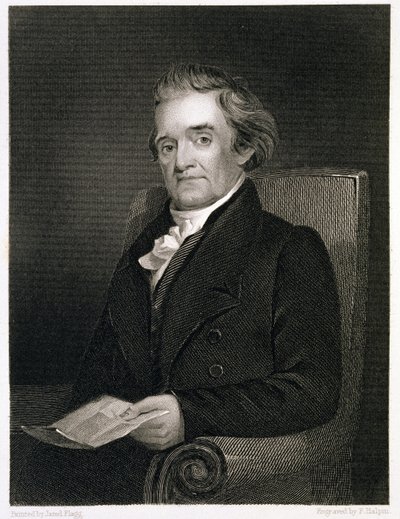 Noah Webster (1758-1843) gegraveerd door Frederick W. Halpin (1805-80) door Jared Bradley Flagg