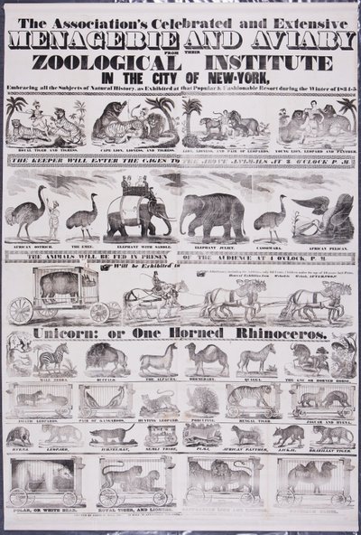 De beroemde en uitgebreide menagerie en volière van de Vereniging uit hun Zoölogisch Instituut in de stad New York door Jared W. Bell