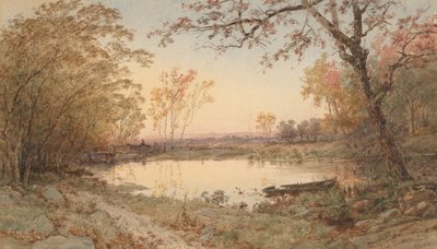 Landschap (Hastings-on-Hudson) door Jasper F. Cropsey