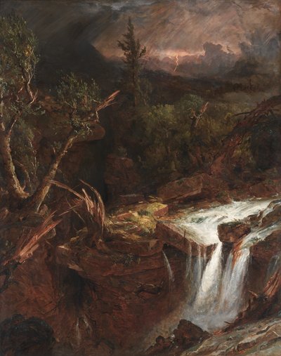 De Kloof - Een stormscène in de Catskill Mountains door Jasper F. Cropsey