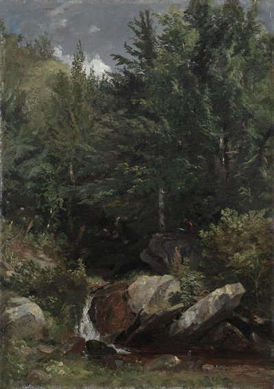 Bomen en een Stroom op een Heuvel, 1853 door Jasper F. Cropsey