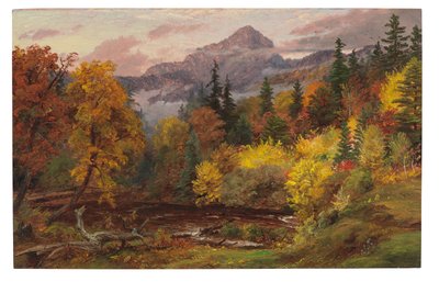 Herfstbladeren in de Witte Bergen (Mount Chocorua) door Jasper Francis Cropsey