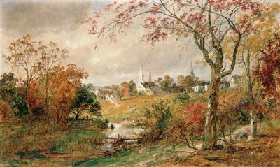 Herfstlandschap, Saugerties, 1886 door Jasper Francis Cropsey
