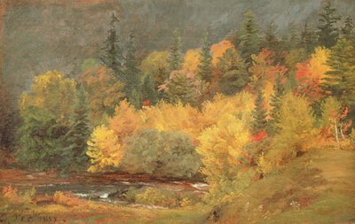 Herfst bij de beek, 1855 door Jasper Francis Cropsey