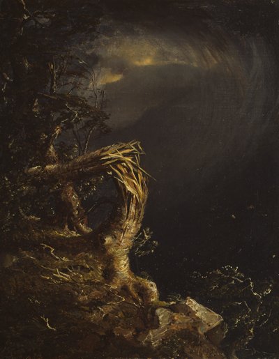 Verwoeste boom door Jasper Francis Cropsey