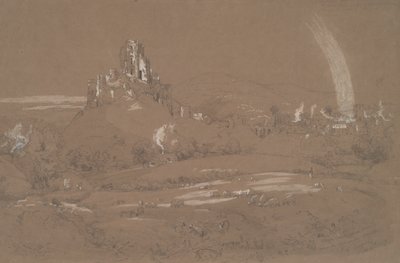 Kasteel en Stad Corfu vanaf de Cromwell Loopgraven door Jasper Francis Cropsey