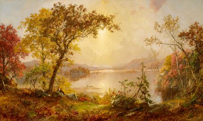 Greenwood Lake, Herfst aan de Hudson door Jasper Francis Cropsey