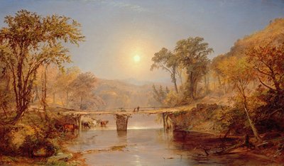Indian Summer aan de Delaware River, 1882 door Jasper Francis Cropsey