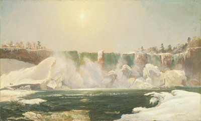 Niagara Watervallen in de Winter door Jasper Francis Cropsey