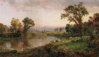 Riviergezicht - vroege herfst, 1888 door Jasper Francis Cropsey
