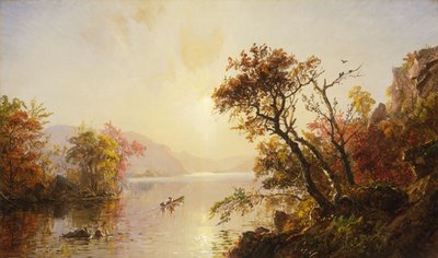 Roeien uit een inham, 1878 door Jasper Francis Cropsey