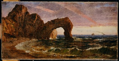 Zonsondergang bij Etretat, 1894 door Jasper Francis Cropsey