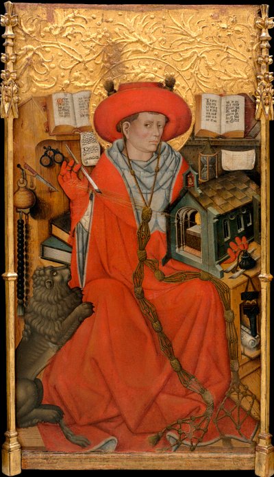 Sint Hiëronymus in zijn studeerkamer door Jaume Ferrer