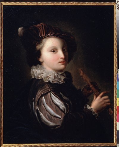 De jonge page met een rietfluit door Jean Alexis Grimou