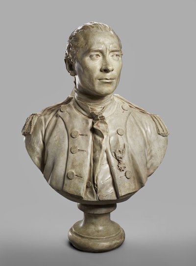 Portretbuste van John Paul Jones, gemodelleerd 1780, gegoten 1787-89 door Jean Antoine Houdon