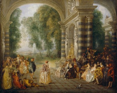 De genoegens van het bal door Jean-Antoine Watteau