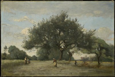 Appelbomen in een veld door Jean-Baptiste-Camille Corot