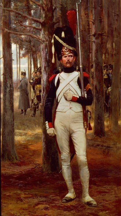Voetgrenadier van de Keizerlijke Garde door Jean Baptiste Edouard Detaille