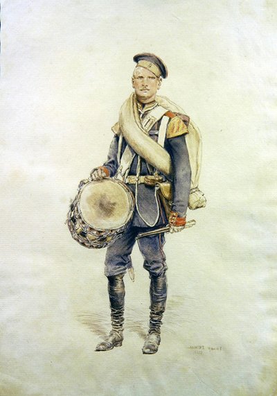 Portret van een trommelaar door Jean Baptiste Edouard Detaille