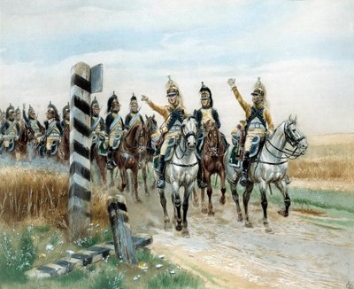 De grenspost, 23e Draak door Jean Baptiste Edouard Detaille