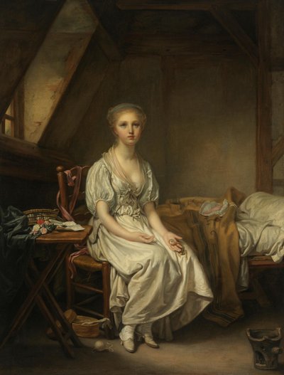 De klachten van de klok (De wankelende deugd) door Jean-Baptiste Greuze