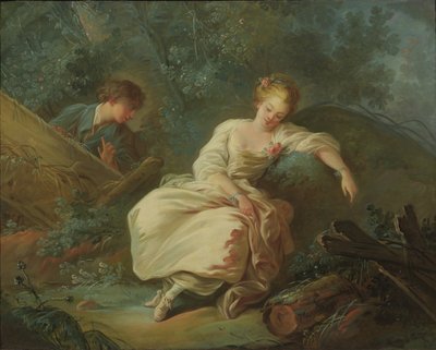 Jong Stel in een Landschap door Jean-Baptiste Huet
