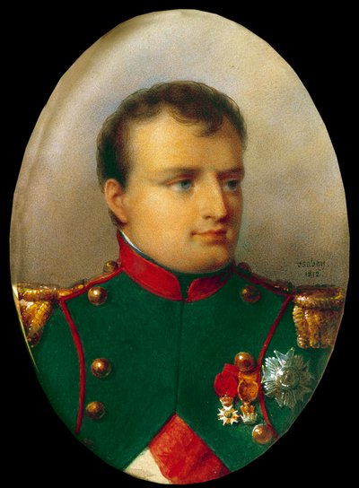 Medaillonportret van Napoleon I in het uniform van de jagers door Jean Baptiste Isabey