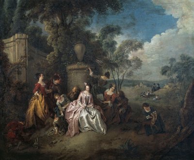 Ontmoeting in het park door Jean Baptiste Joseph Pater