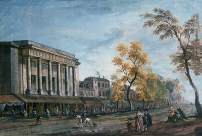 De Boulevard du Temple en het Théâtre des Italiens, Parijs door Jean Baptiste Lallemand