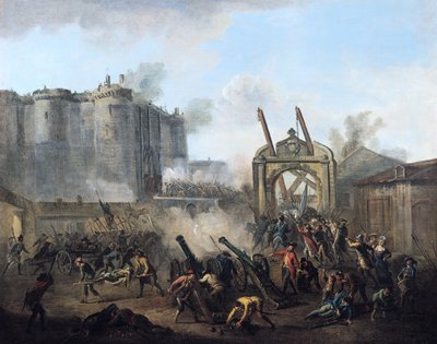 De bestorming van de Bastille op 14 juli 1789 door Jean Baptiste Lallemand