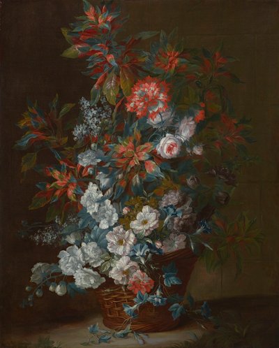 Bloemen in een mand (1695) door Jean Baptiste Monnoyer