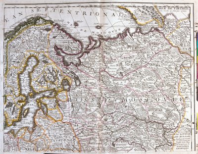Kaart van Moskou (Rusland), het Koninkrijk Zweden, de Baltische provincies en een deel van Polen door Jean Baptiste Nolin