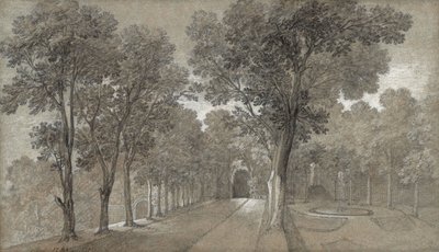 Uitzicht op het park in Arcueil door Jean-Baptiste Oudry