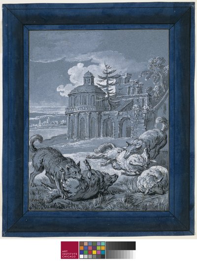 Wolven die Schapen Aanvallen (Rein de Trop II) door Jean Baptiste Oudry