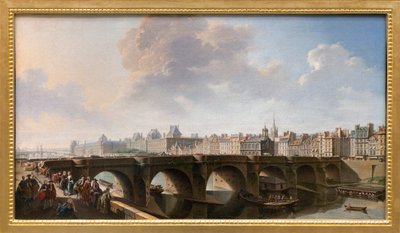 De Pont Neuf brug over de rivier de Seine in Parijs, Frankrijk door Jean Baptiste Raguenet