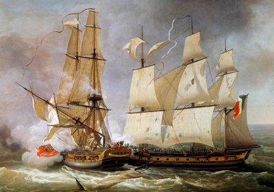 Zeeslag tussen de Franse korvet 