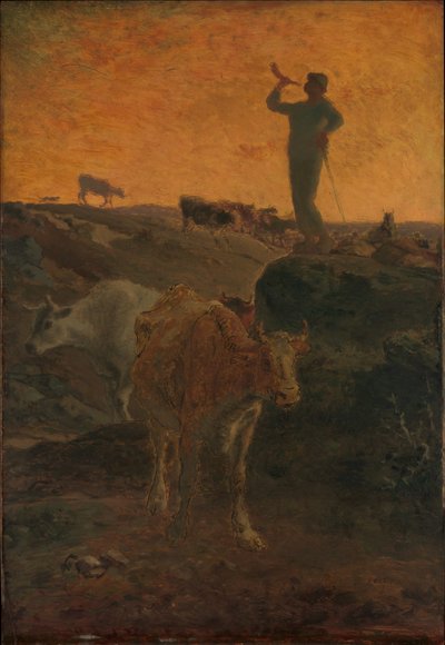 De koeien naar huis roepen door Jean-Francois Millet