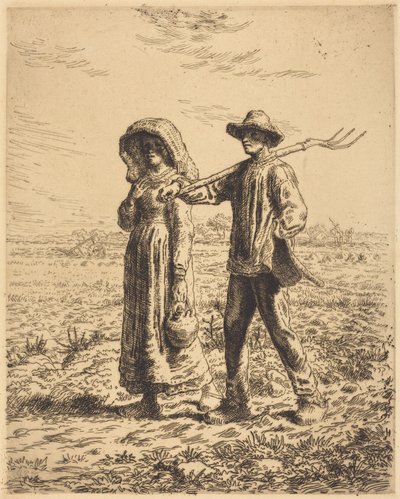 Vertrek naar het werk door Jean-Francois Millet