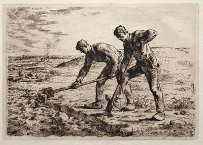 De gravers (ets) door Jean-Francois Millet