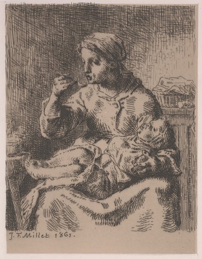 De pap door Jean Francois Millet