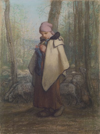 De Breiende Herderin door Jean-Francois Millet