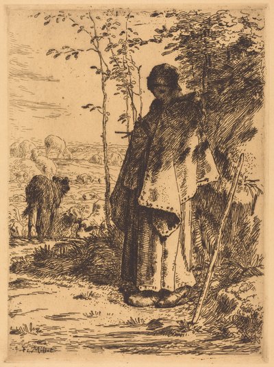De grote herderin door Jean-Francois Millet