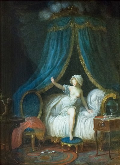 Meisje dat uit haar bed opstaat door Jean Frederic Schall