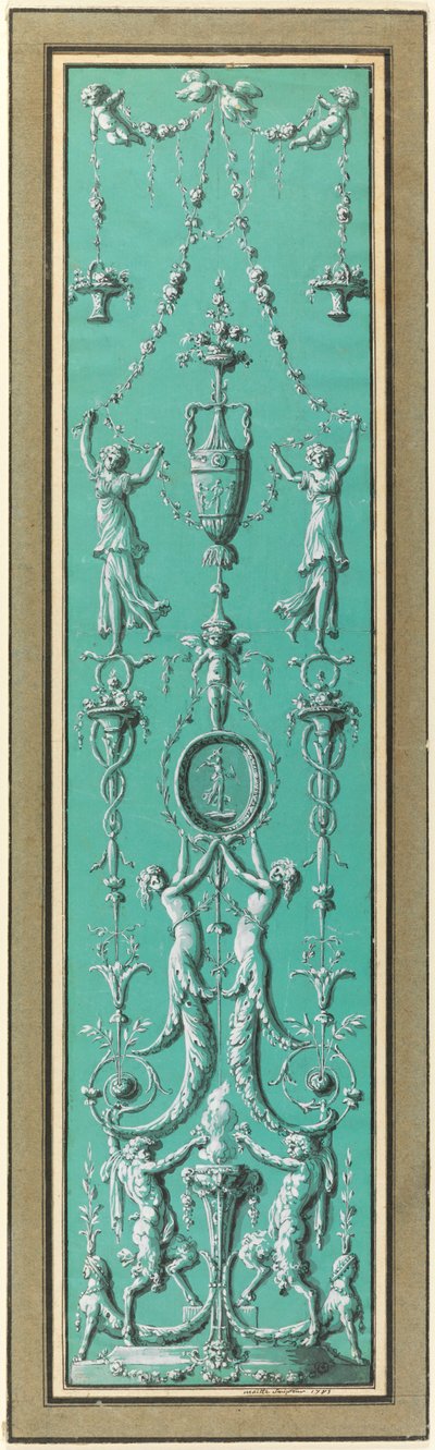 Paneel van arabesken voor het Hôtel de Salm, Parijs door Jean Guillaume Moitte
