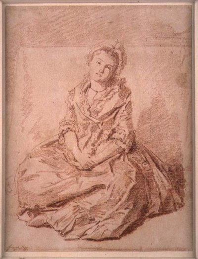 Zittend meisje door Jean Honore Fragonard