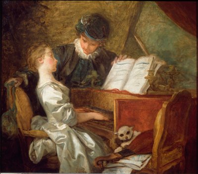 De muziekles door Jean Honore Fragonard