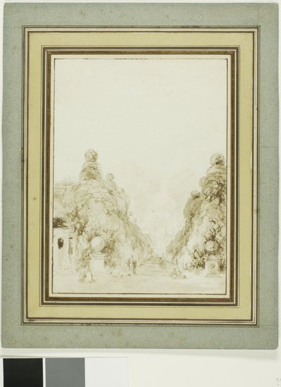 Uitzicht op het park in Saint-Cloud door Jean-Honore Fragonard