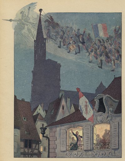 Claude Joseph Rouget de Lisle zingt zijn compositie, La Marseillaise, voor de burgemeester van Straatsburg door Jean Jacques Waltz