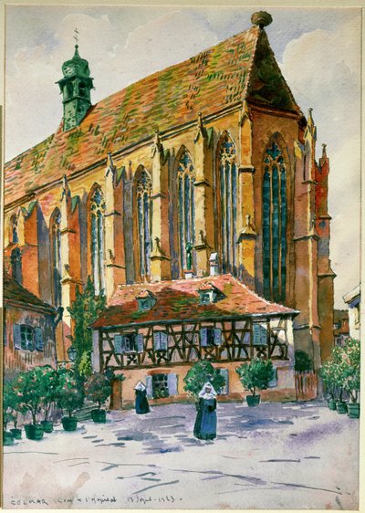 Binnenplaats van het ziekenhuis in Colmar door Jean-Jacques (1873-1951) Waltz