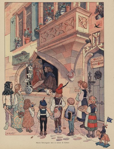 Martin Schongauer, Elzasser schilder en graveur in zijn huis in Colmar door Jean Jacques Waltz